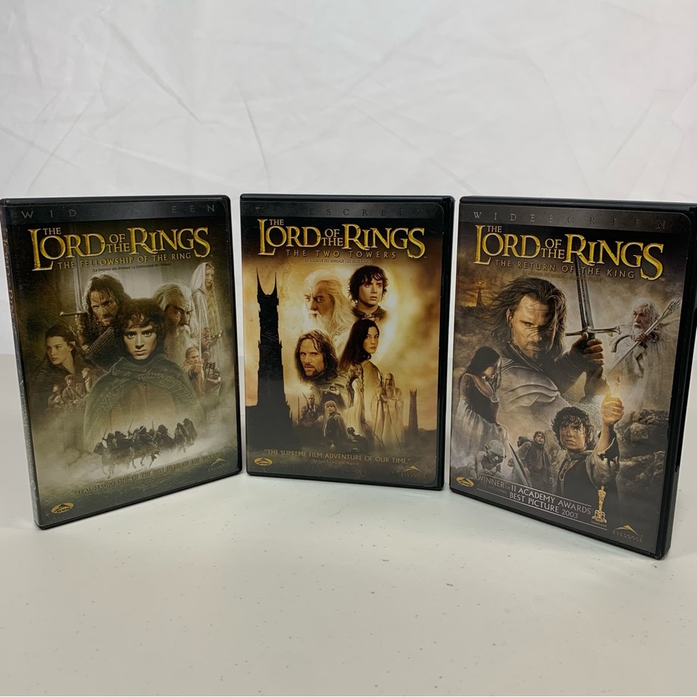 Complete DVD Set of Lord of the Rings Trilogy, widescreen.